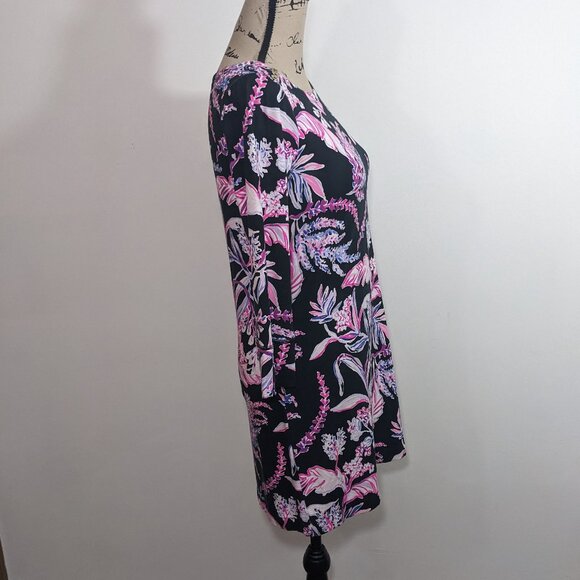 Lilly Pulitzer Onyx Wild Within UPF 50+ Sophie Dress Small Black Pink S - Picture 12 of 13